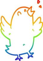 arcobaleno gradiente linea disegno cartone animato canto degli uccelli vettore