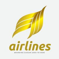design del logo delle compagnie aeree e dell'aviazione di viaggio vettore