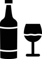 illustrazione del design dell'icona di vettore della bottiglia di vino