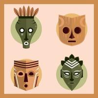 set di maschera africana vettore