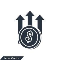 illustrazione vettoriale del logo dell'icona di profitto. modello di simbolo di crescita del reddito per la raccolta di grafica e web design