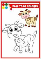 libro da colorare per bambini. mucca vettore