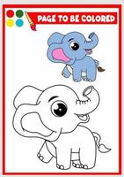 libro da colorare per bambini. elefante vettore