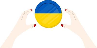 bandiera disegnata a mano di vettore di hryvnia ucraina, bandiera disegnata a mano di vettore di bandiera ucraina