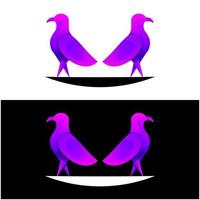 design moderno con logo sfumato a due uccelli vettore
