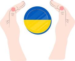 bandiera disegnata a mano di vettore di hryvnia ucraina, bandiera disegnata a mano di vettore di bandiera ucraina