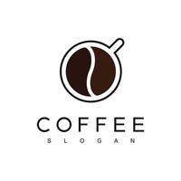 modello di progettazione logo caffè con stile concept vintage. utilizzando l'icona del chicco di caffè e della tazza per le attività di caffetteria e caffetteria vettore