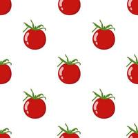 senza cuciture con verdure fresche di pomodoro rosso. cibo organico. stile cartone animato. illustrazione vettoriale per design, web, carta da imballaggio, tessuto, carta da parati.