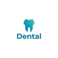 logo dentale semplice sfumato per dentista vettore