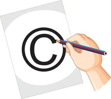 vettore di concetto di simbolo di copyright