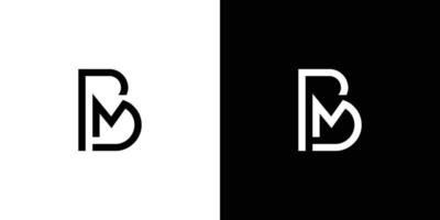 design moderno e professionale del logo della lettera bm iniziali vettore
