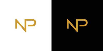design moderno e professionale del logo della lettera np iniziali vettore