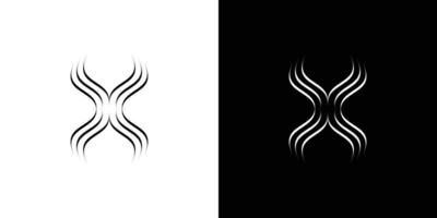 design unico e moderno del logo x della lettera iniziale ondulata vettore