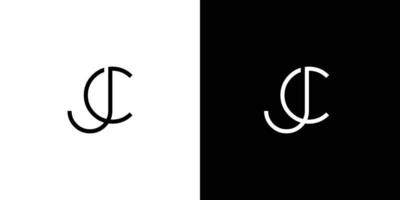 design semplice e moderno del logo della lettera jc iniziali 2 vettore