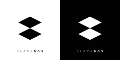 design semplice e moderno del logo della scatola nera vettore