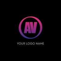 cerchio iniziale av lettera logo icona design modello vettoriale gratuito