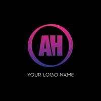 cerchio iniziale ah lettera logo icona design modello vettoriale gratuito