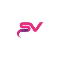 design del logo della lettera sv. sv logo colore rosa disegno vettoriale modello vettoriale gratuito.