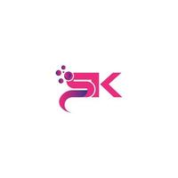 bolla punti lettera sk logo design modello vettoriale gratuito.