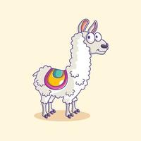 illustrazione vettoriale di cartone animato alpaca