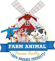 logo design con parole animale da fattoria vettore