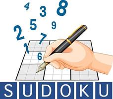 poster con logo sudoku vettore