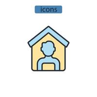 dipendenti uomini icone simbolo elementi vettoriali per il web infografica