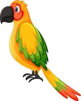 uccello pappagallo in stile cartone animato vettore
