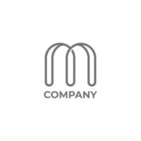 logo classico della lettera m minimalista vettore