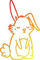 caldo gradiente disegno cartone animato coniglio assonnato vettore