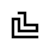 design moderno del logo del monogramma della lettera l o ll vettore