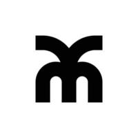 design del logo del monogramma della lettera moderna my o ym vettore