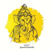 sfondo moderno artistico felice ganesh chaturthi festival card vettore