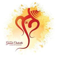 felice ganesh chaturthi celebrazione biglietto di auguri sfondo vettore