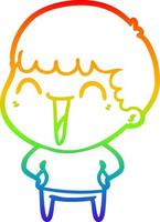 arcobaleno gradiente linea disegno cartone animato uomo felice vettore