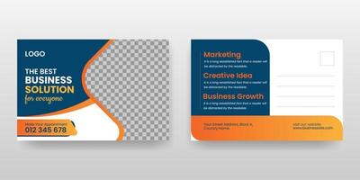 design del modello di cartolina dell'agenzia di marketing aziendale e digitale vettore
