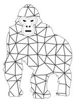 animali geometrici linea gorilla tagliata triangoli. vettore