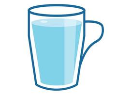 un'illustrazione del fumetto di vettore di un simbolo di bicchiere d'acqua.drink per la progettazione del sito Web, il logo, l'app, il modello