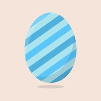 vettore uovo di Pasqua isolato su sfondo beige. uovo colorato con motivo a strisce. stile piatto. per biglietti di auguri, inviti. illustrazione vettoriale per il tuo design, web.