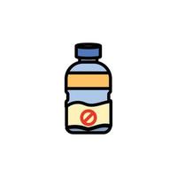 icona della bottiglia di plastica nell'inquinamento ambientale, per proteggere la terra, ridurre i rifiuti e l'inquinamento delle bottiglie di plastica. vettore