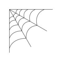 quarto di ragnatela isolata su sfondo bianco. elemento ragnatela di halloween. stile della linea a ragnatela. illustrazione vettoriale per qualsiasi disegno.