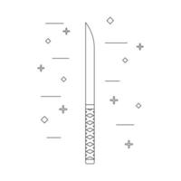 icona di stile linea di un coltello. arma da samurai. equipaggiamento ninja. logo, stemma. illustrazione vettoriale pulita e moderna per design, web.