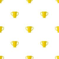 modello senza cuciture con l'icona della coppa del trofeo del vincitore. primo posto. trofeo dorato piatto isolato su sfondo bianco. illustrazione vettoriale per design, web, carta da imballaggio, tessuto, carta da parati.