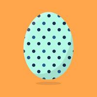 vettore uovo di Pasqua isolato su sfondo arancione. uovo colorato con motivo a punti. stile piatto. per biglietti di auguri, inviti. illustrazione vettoriale per il tuo design, web.