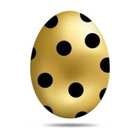 vettore uovo d'oro di Pasqua isolato su sfondo bianco. uovo colorato con motivo a punti. stile realistico. per biglietti di auguri, inviti. illustrazione vettoriale per il tuo design, web.