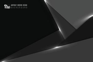 disegno tecnico astratto nero e grigio con bagliore bianco luccica lo sfondo. illustrazione vettoriale eps10