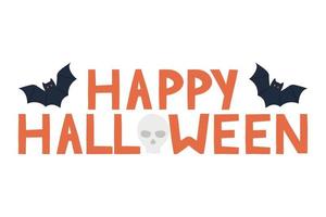 felice iscrizione di halloween. stampa scritta a mano per halloween per volantini, poster, biglietti di auguri, banner. un elemento di design decorativo disegnato a mano. vettore