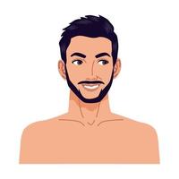 giovane uomo nudo con la barba