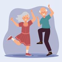coppia di anziani che balla vettore