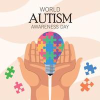 cartolina del giorno dell'autismo vettore